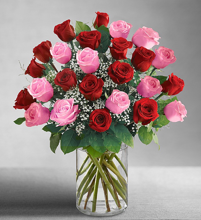 Ultimate Elegance Long Stem Pink and Red Roses